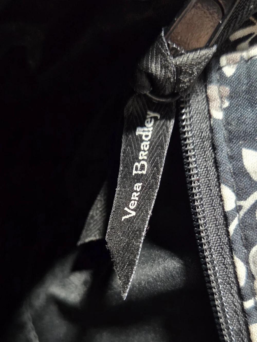 Vera Bradley Black and White Quilted Floral Tote